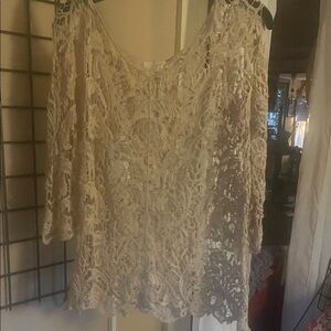 Adiva Cream Lace Blouse